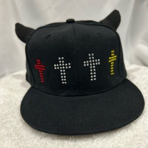 SnapBack Hat with Horns and Rhinestones